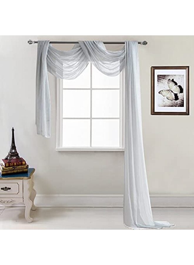 LAMAY Sheer Window Scarf Valance for Windows Sheer Scarf Curtainsfor Living Room Bedroom Curtain Drapes Wedding Party Canopy Bed - Image 5